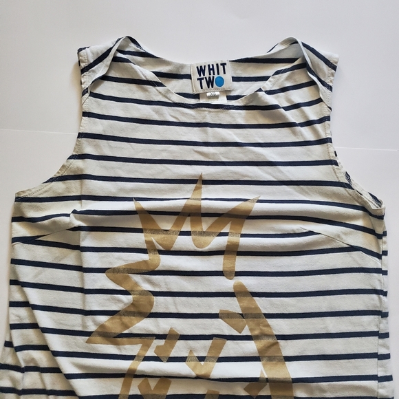 Anthropologie Whit Too Gleaming Lanai Dress- XSmall, striped with gold pineapple - Picture 5 of 13